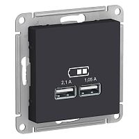 Розетка USB тип A+A без рамки Systeme Electric AtlasDesign 2-м. 2100мА карбон картинка